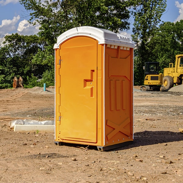 how often are the portable restrooms cleaned and serviced during a rental period in Foster